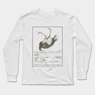 Ostrich with its head in the sand Long Sleeve T-Shirt